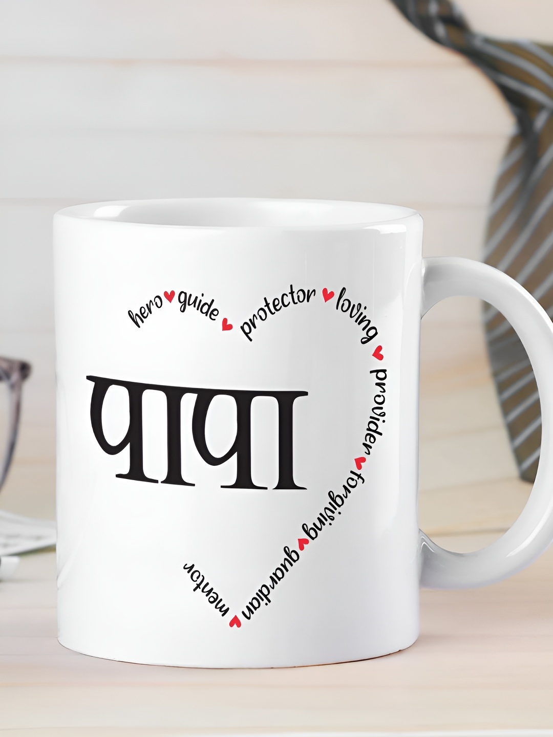 

fnp White & Black Typography Printed Ceramic Glossy Mug 325 ml