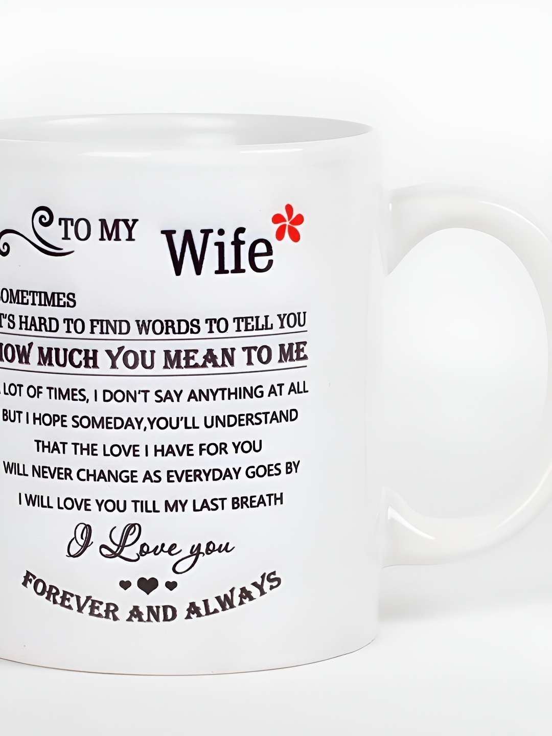 

fnp White & Black Typography Printed Ceramic Glossy Mug 325ml