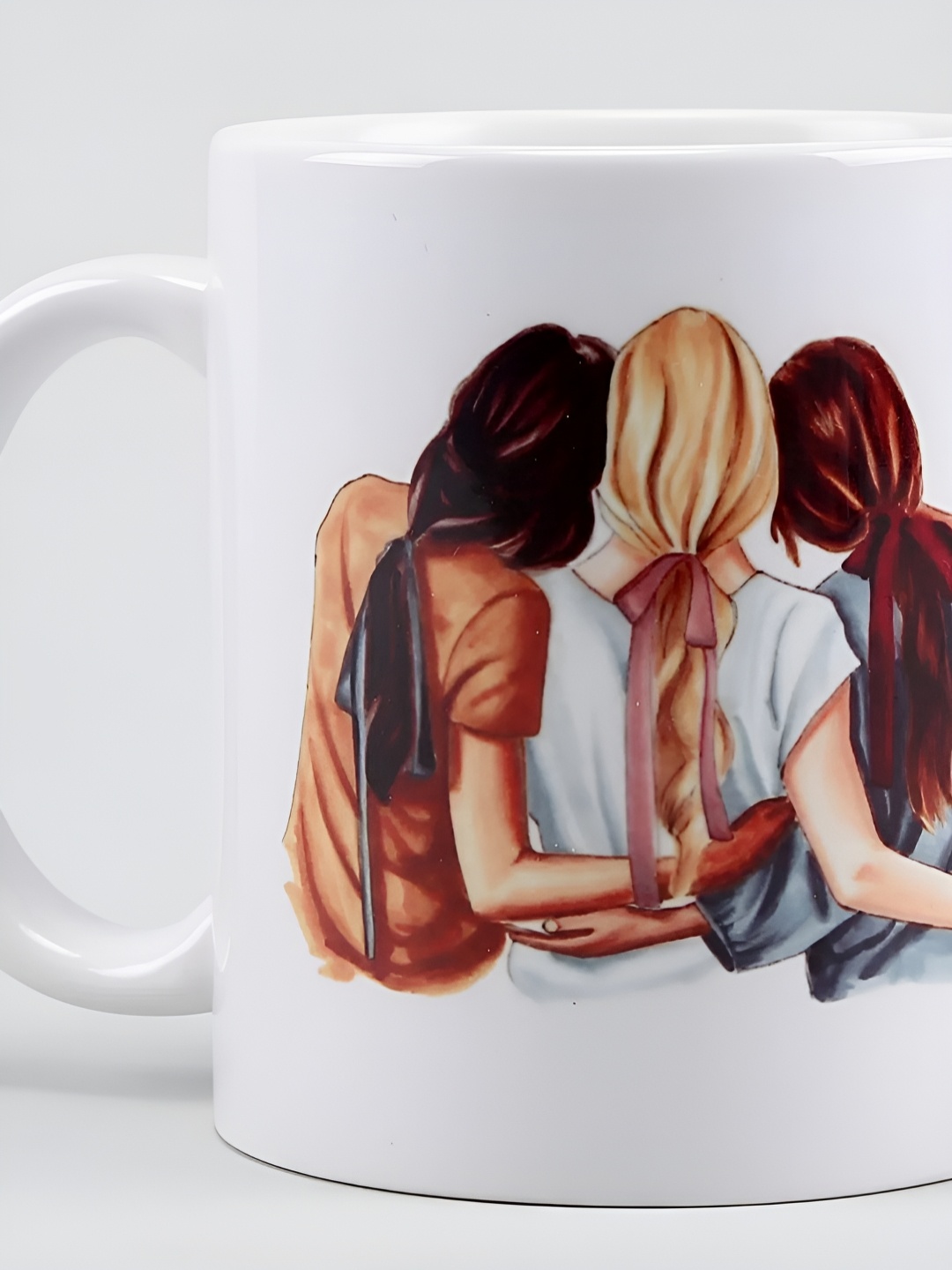 

fnp White & Black 2 Pieces Printed Ceramic Glossy Mugs 325ml Each