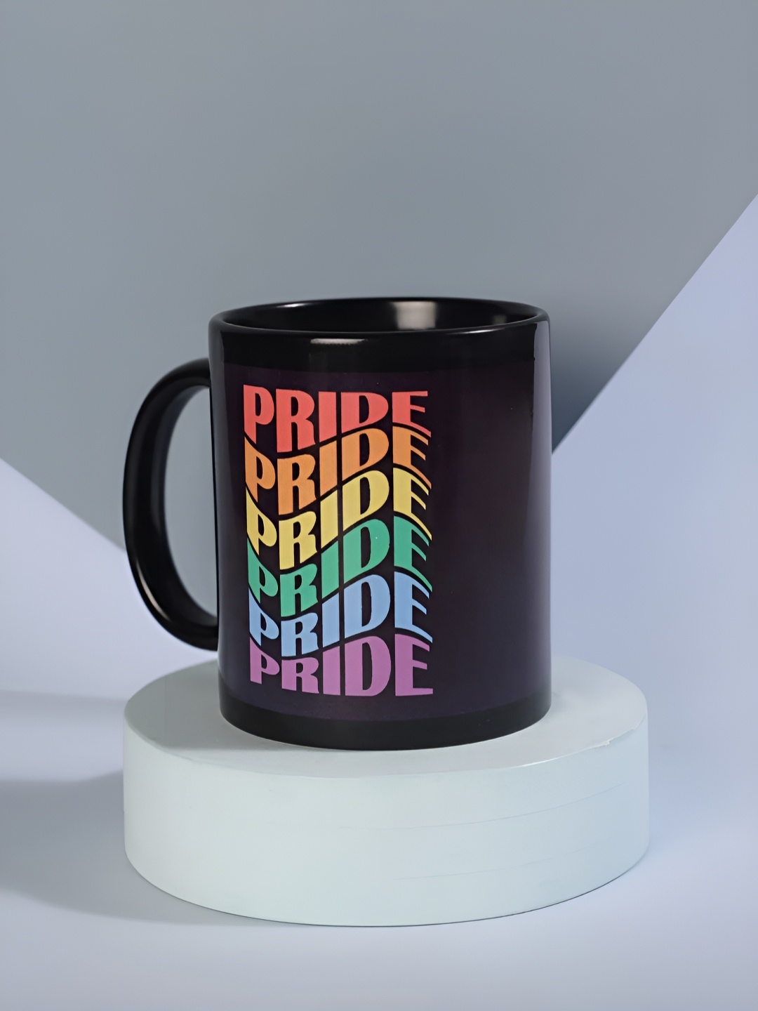 

fnp Black & Red Typography Printed Ceramic Glossy Mug 325ml