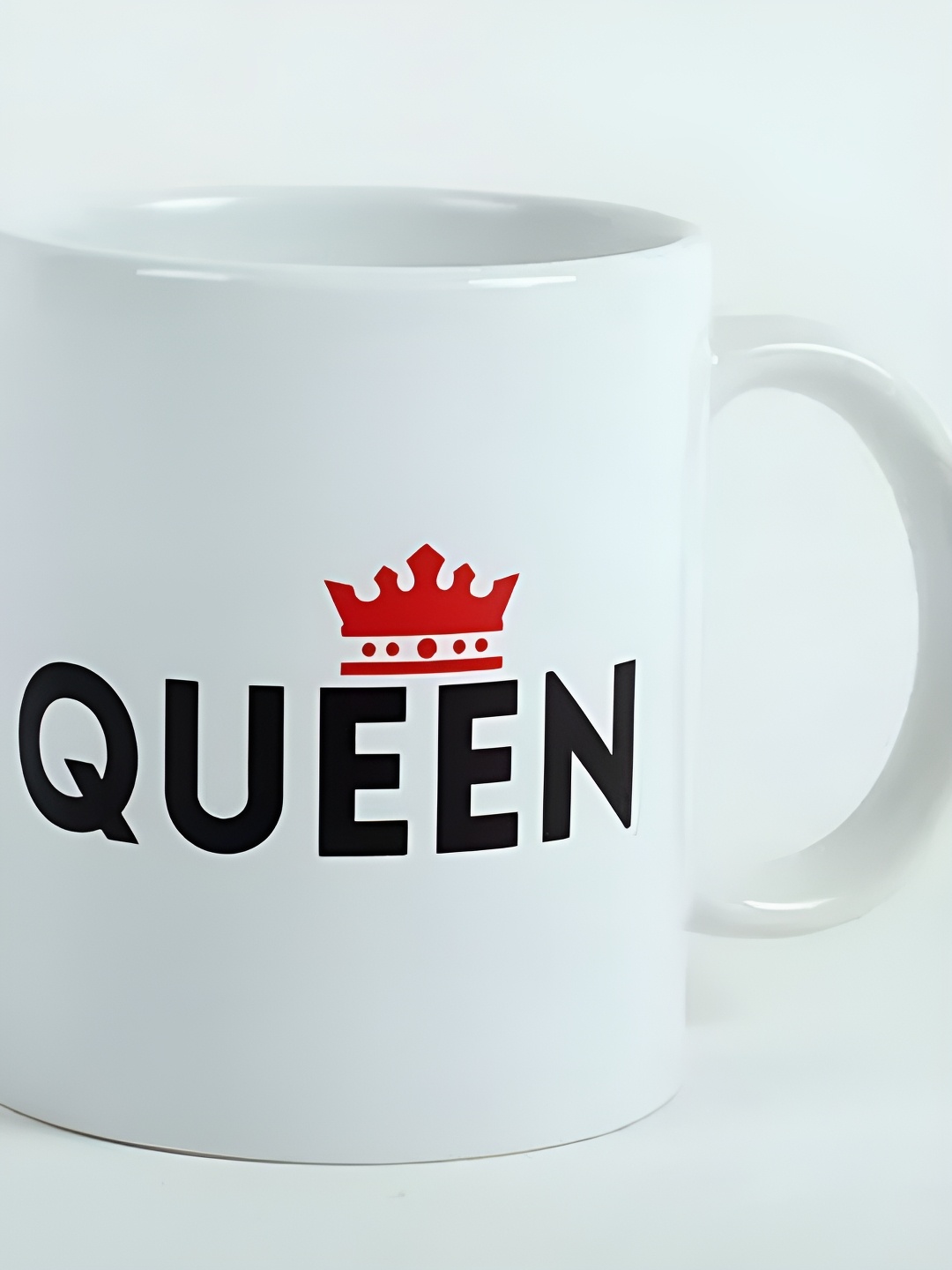 

fnp White & Black Queen Printed Ceramic Glossy Mug 325ml