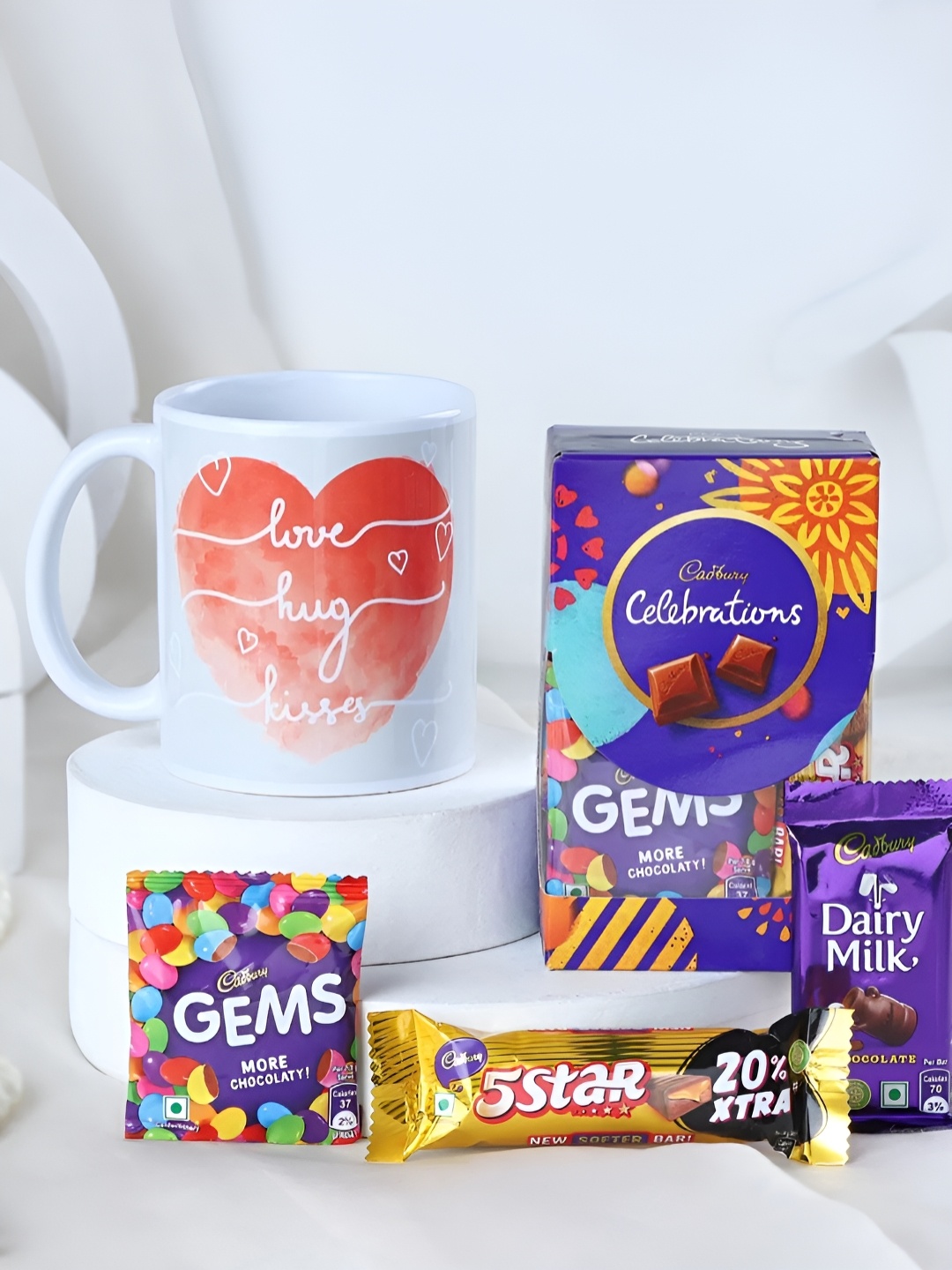 

fnp Love Hugs Kisses Printed Mug And Chocolates, White