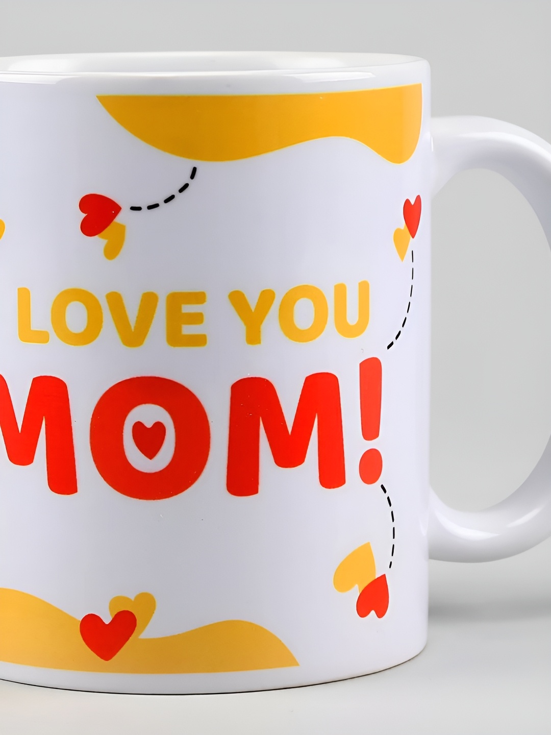 

fnp White & Yellow Typography Printed Ceramic Glossy Mug 325ml