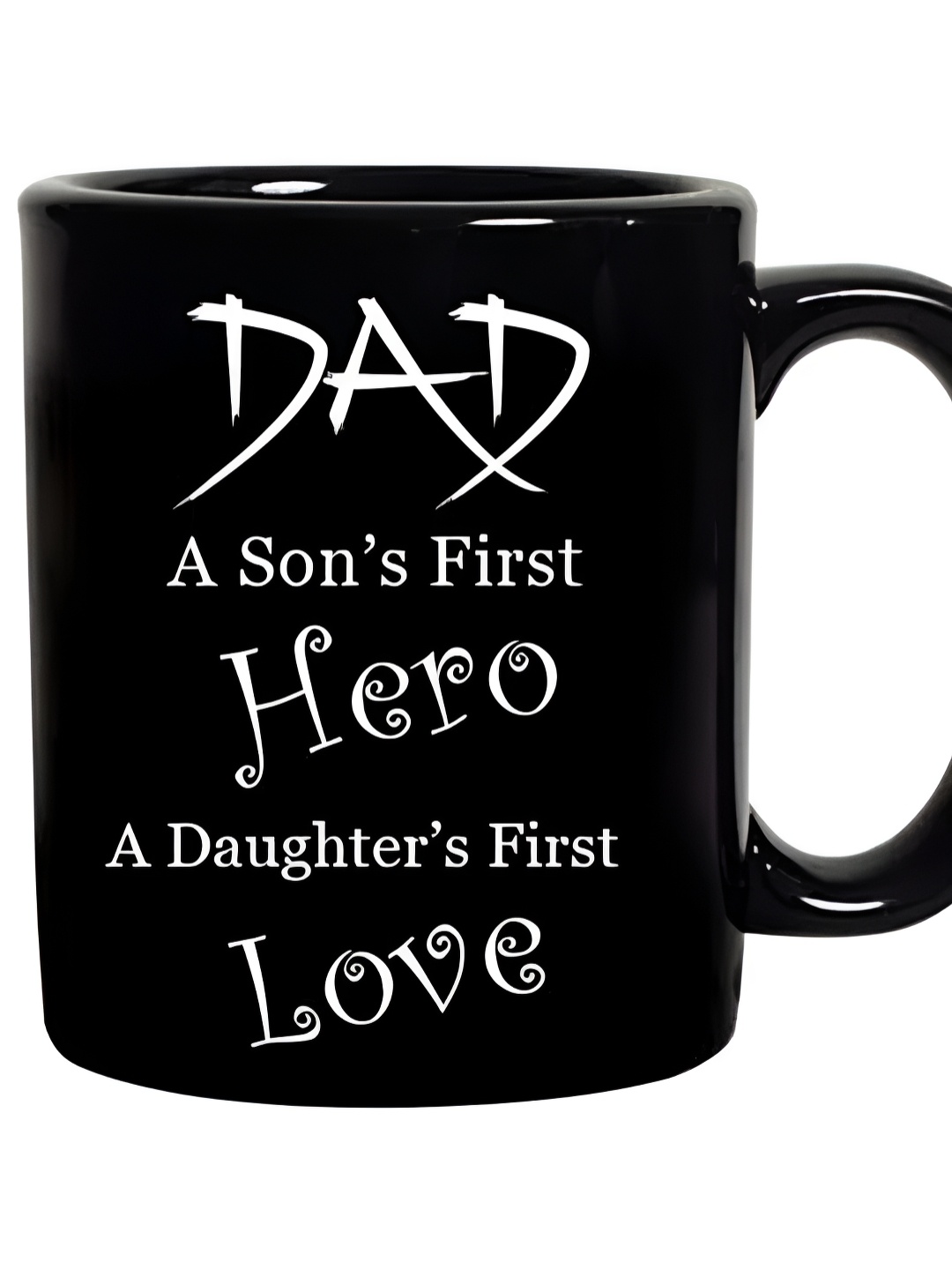 

fnp Black & White Typography Printed Ceramic Glossy Mug 325ml