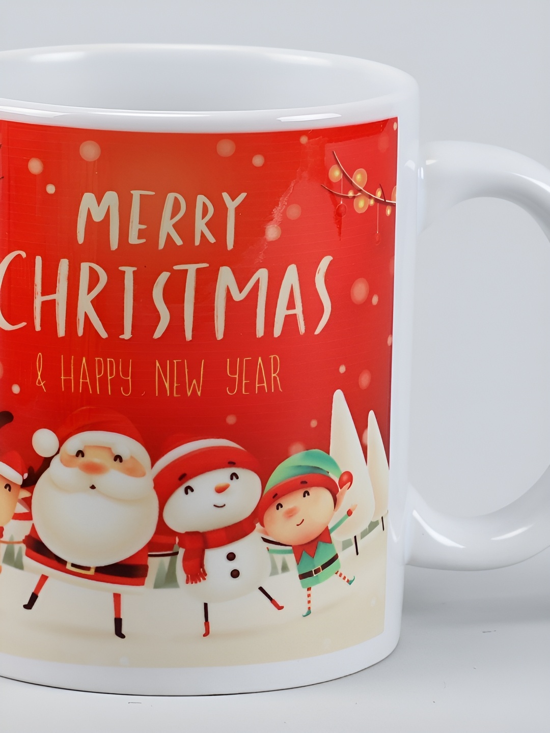 

fnp White & Red Typography Printed Ceramic Glossy Mug 325ml