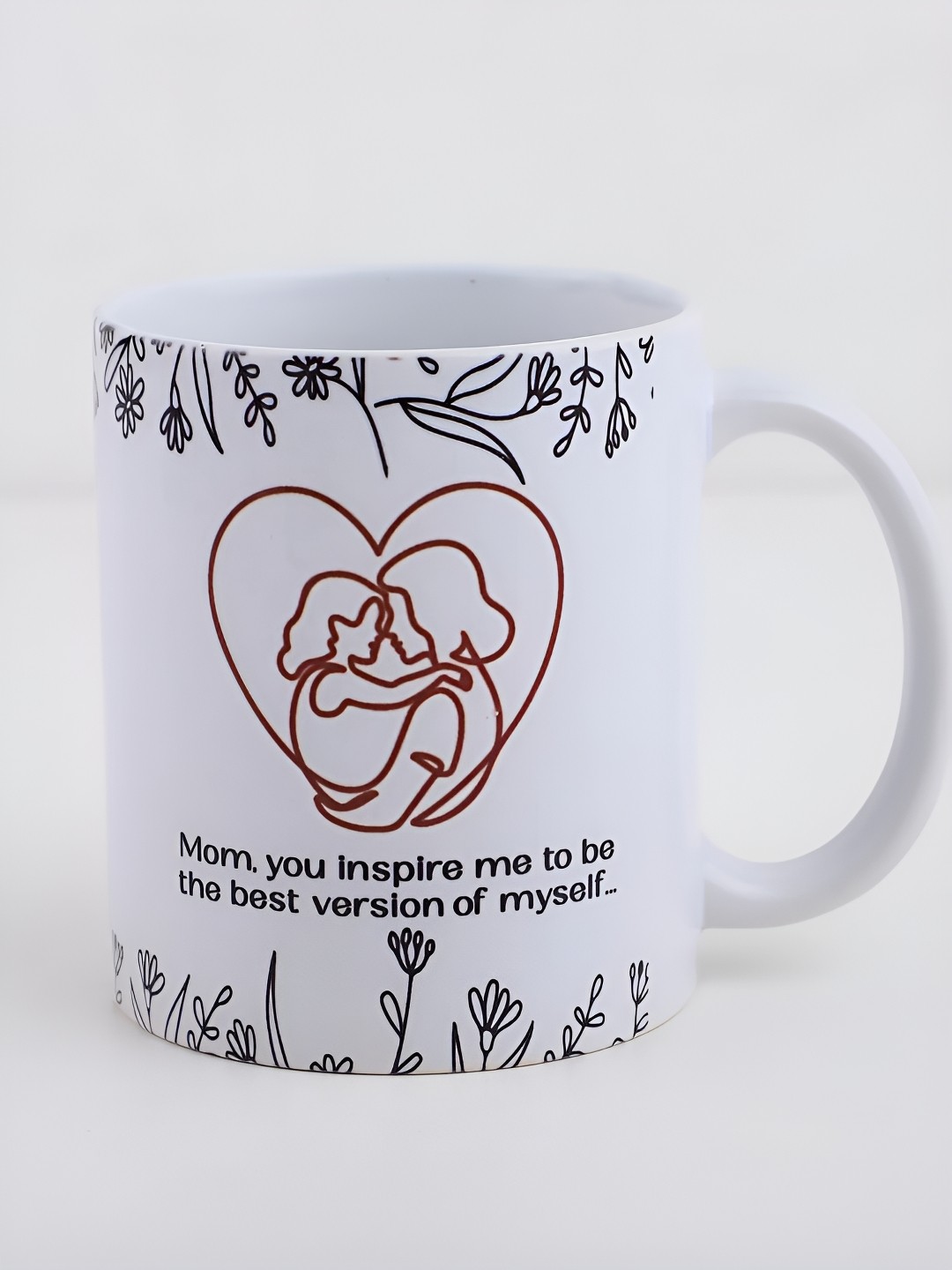 

fnp White & Black Graphic Printed Ceramic Glossy Mug 325ml