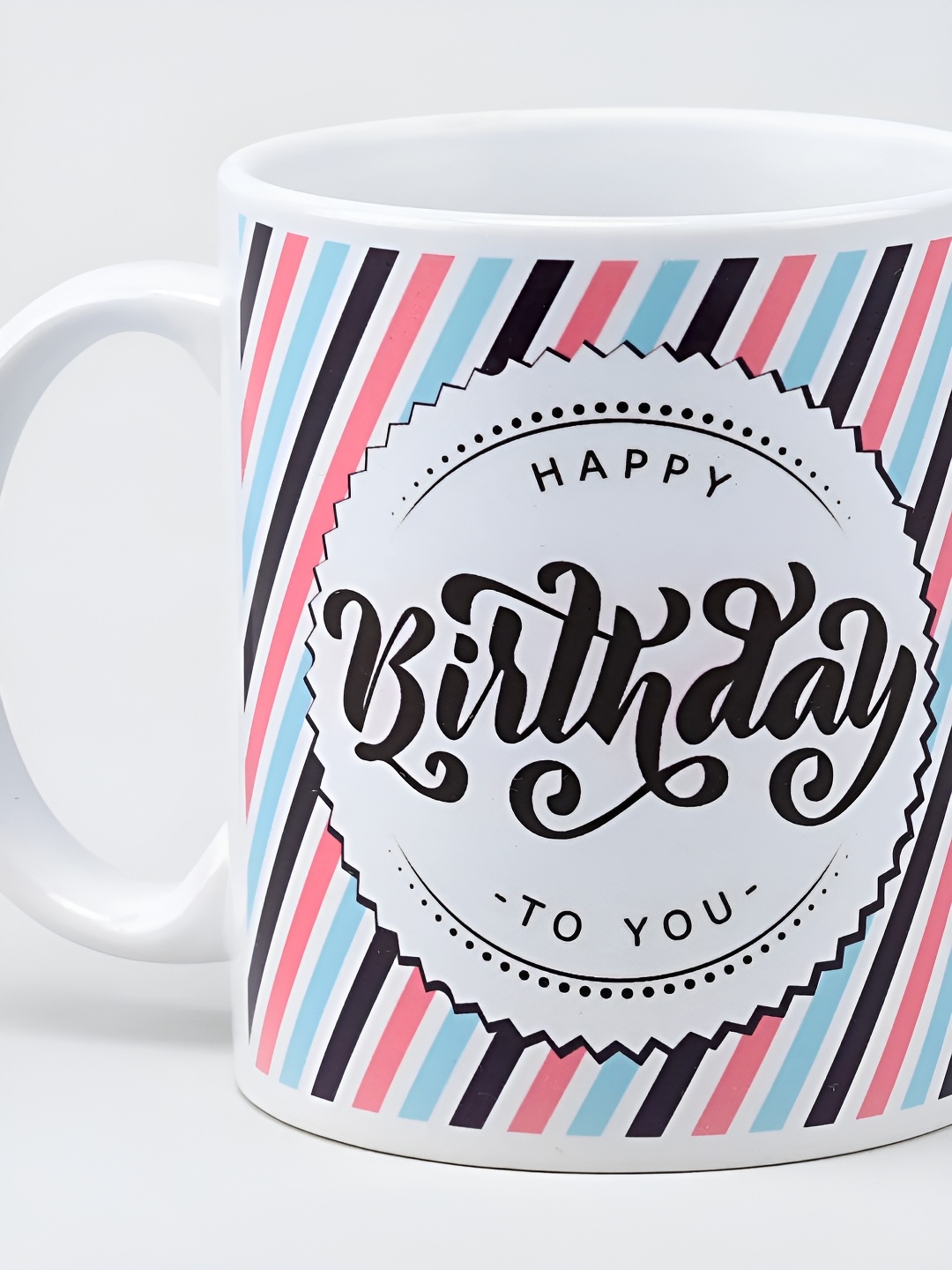 

fnp White & Black Typography Printed Ceramic Glossy Mug 325ml