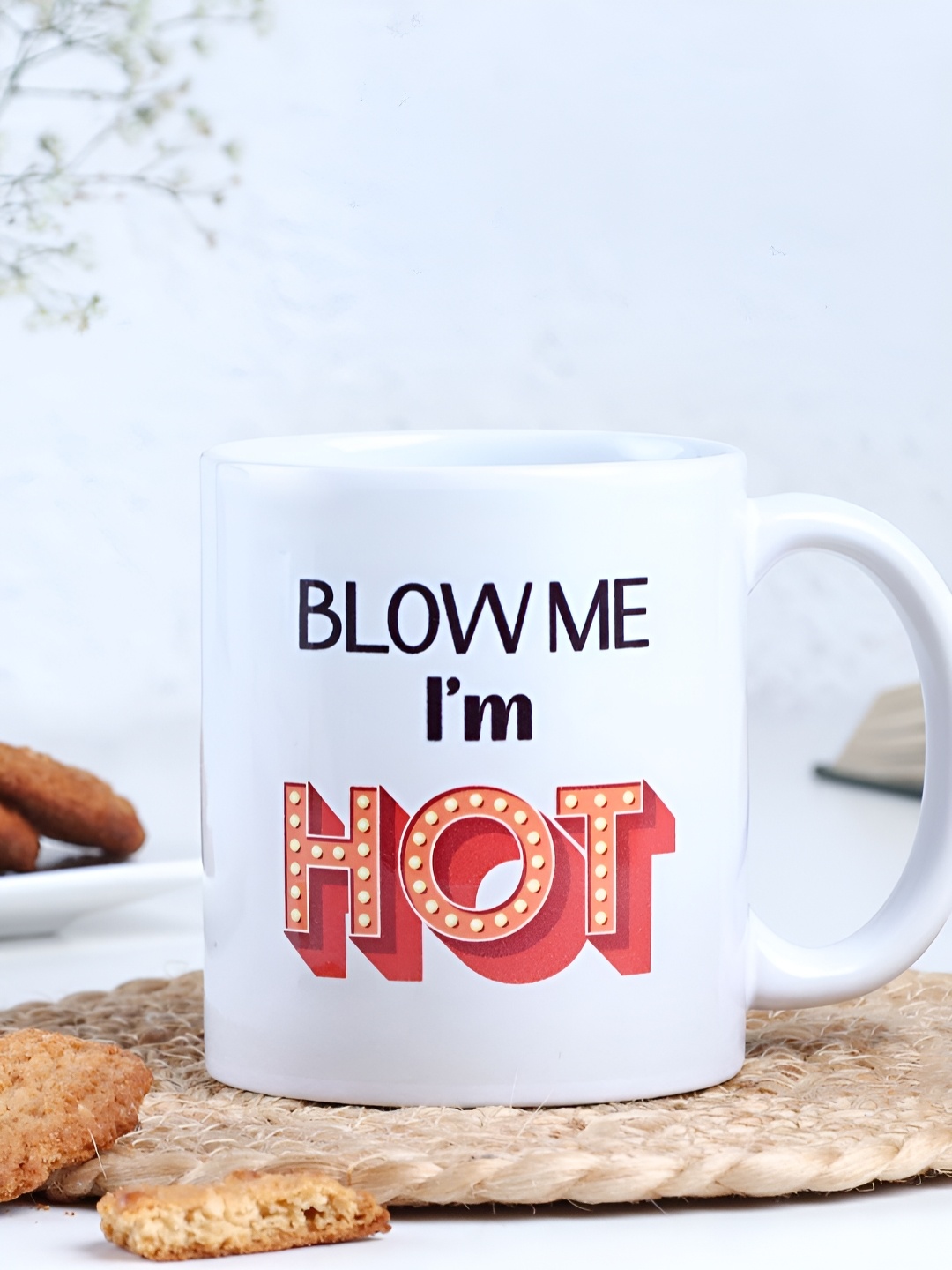 

fnp White & Black Typography Printed Ceramic Glossy Mug 325ml