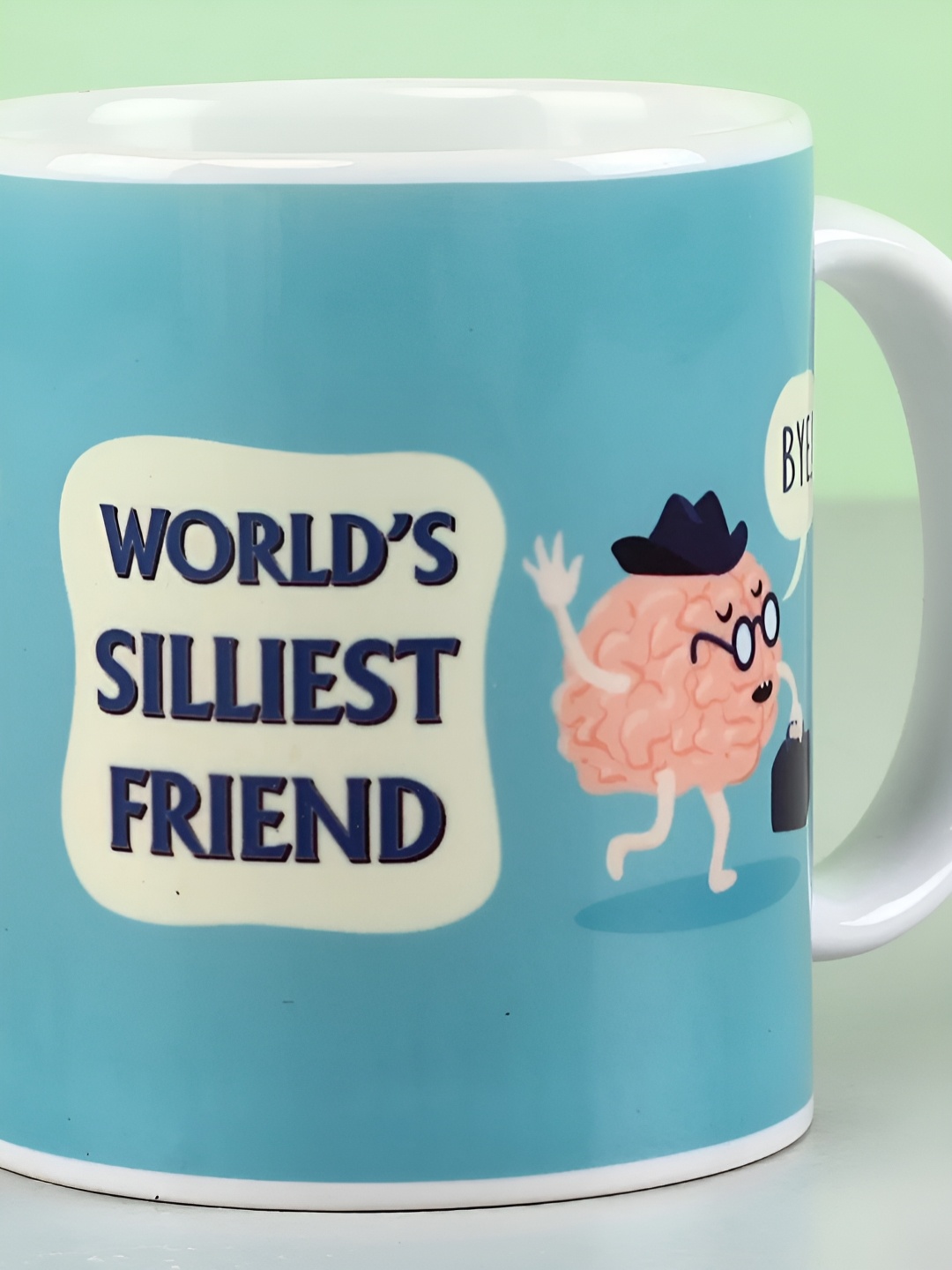 

fnp White & Blue Printed Ceramic Glossy Mug 325 ml