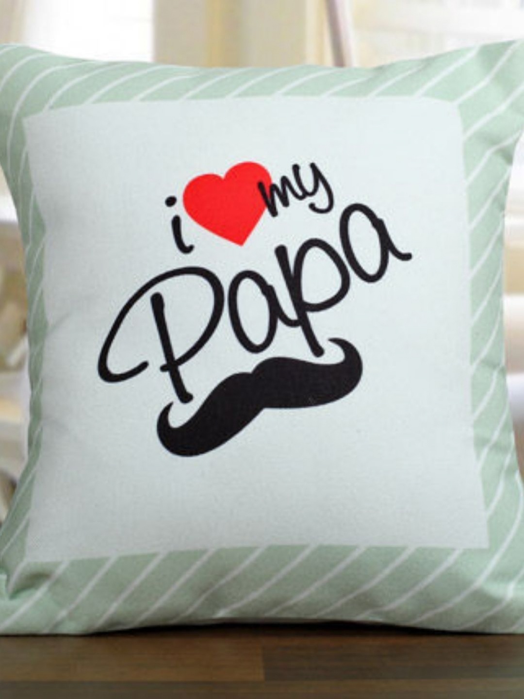 

fnp White & Green Printed Square Shaped Pre-Filled Cushions