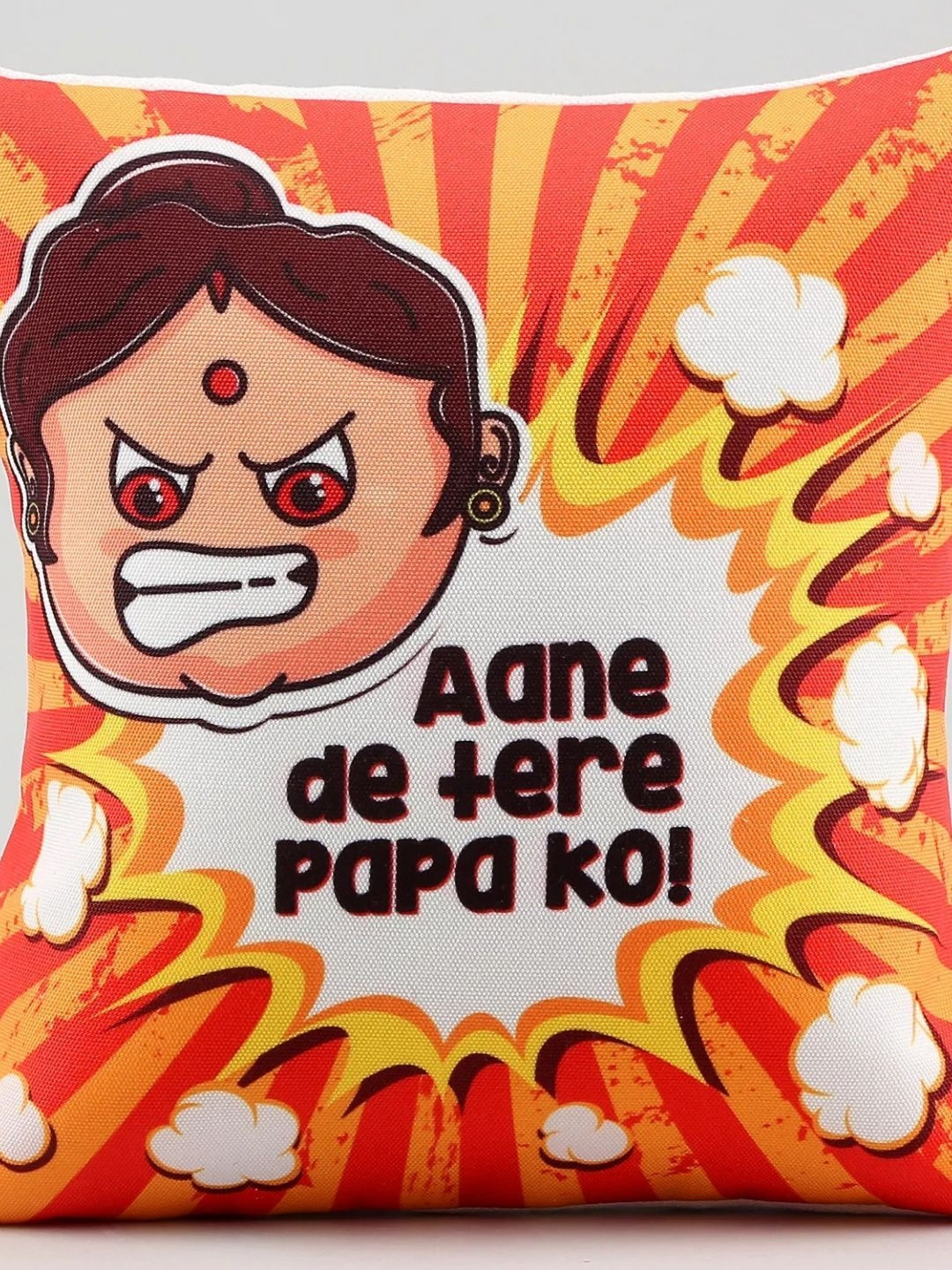 

fnp White & Red Printed Pre-Filled Cushion