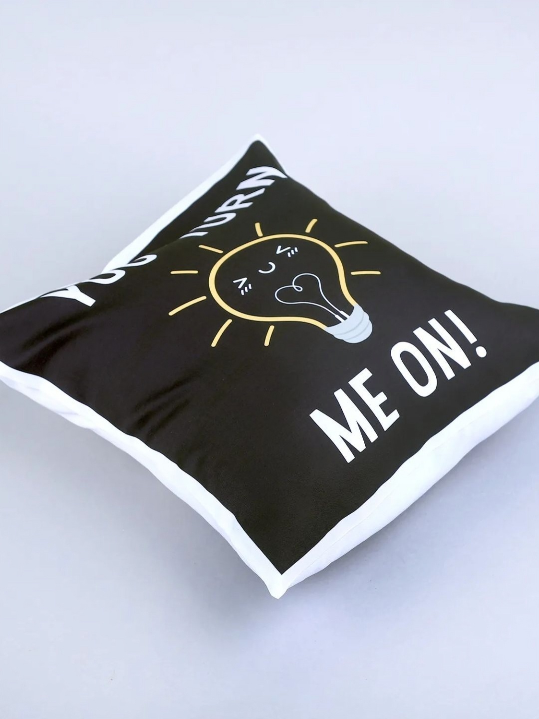

fnp White & Black Printed Pre-Filled Cushion