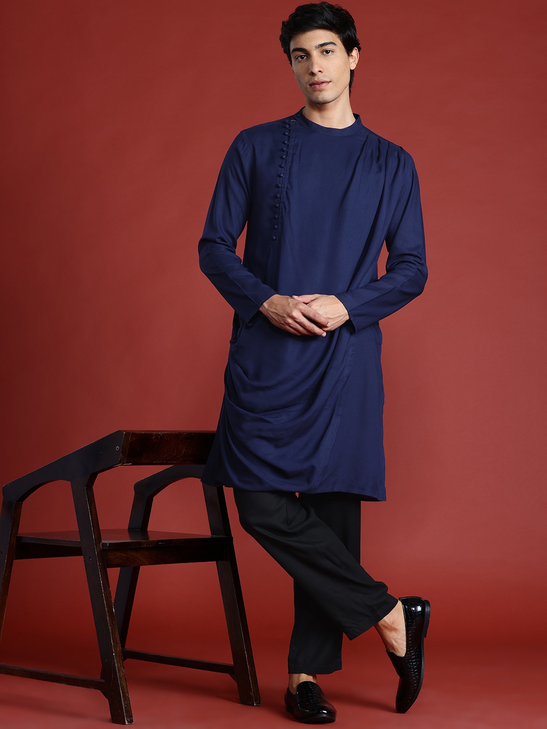 

Anouk Gathered Detail Kurta Set, Blue