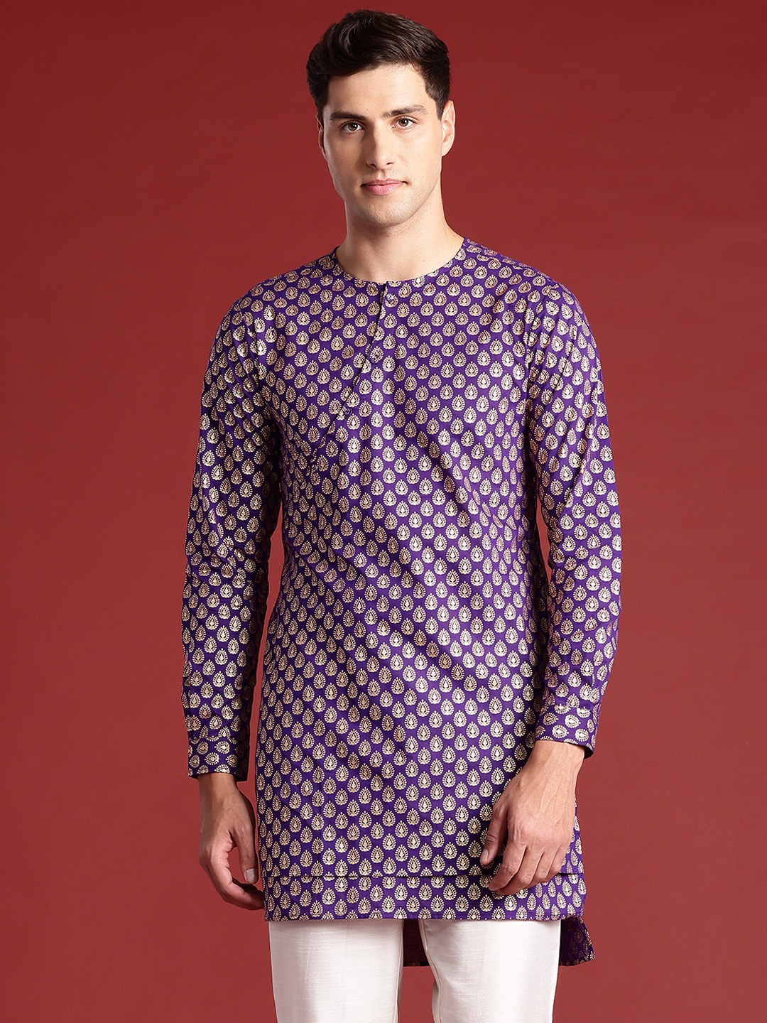 

Anouk Ethnic Printed Pure Cotton Kurta, Purple