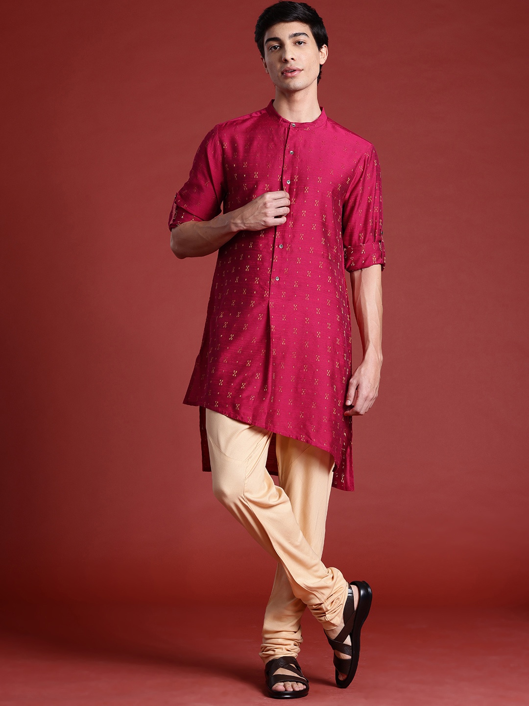 

Anouk Ethnic Motifs Regular Kurta with Trousers, Red