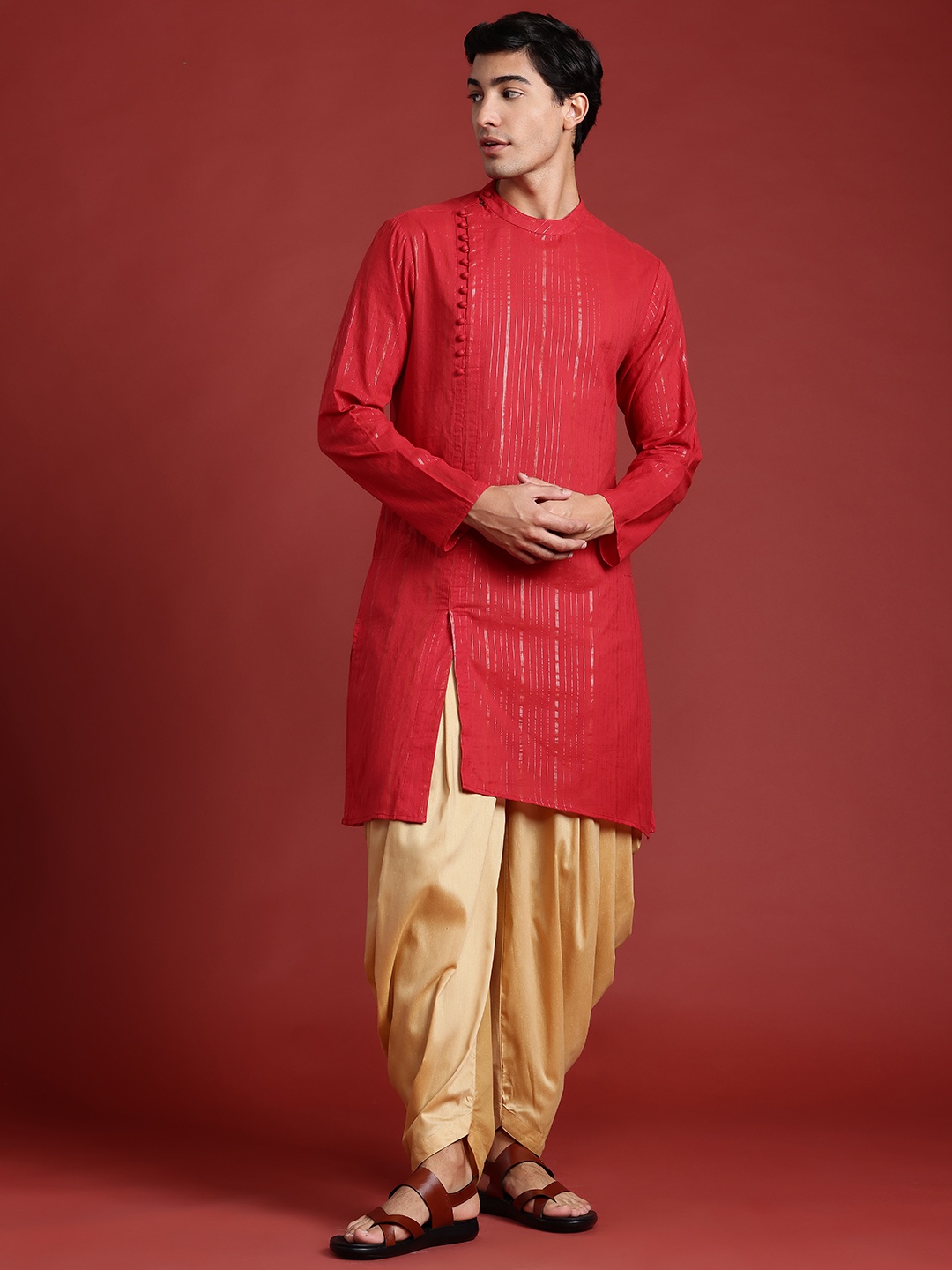 

Anouk Lurex Detailed Kurta with Salwar, Red