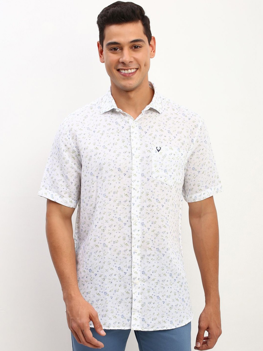 

Allen Solly Men Floral Printed Slim Fit Casual Shirt, White