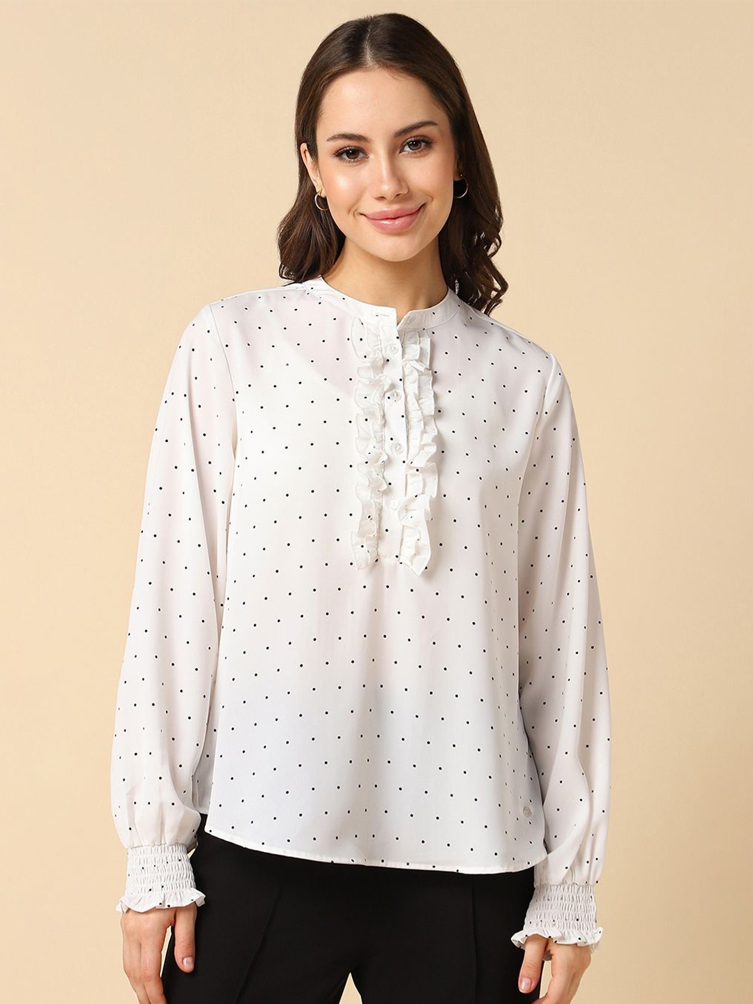 

Allen Solly Woman Women Opaque Printed Formal Shirt, White