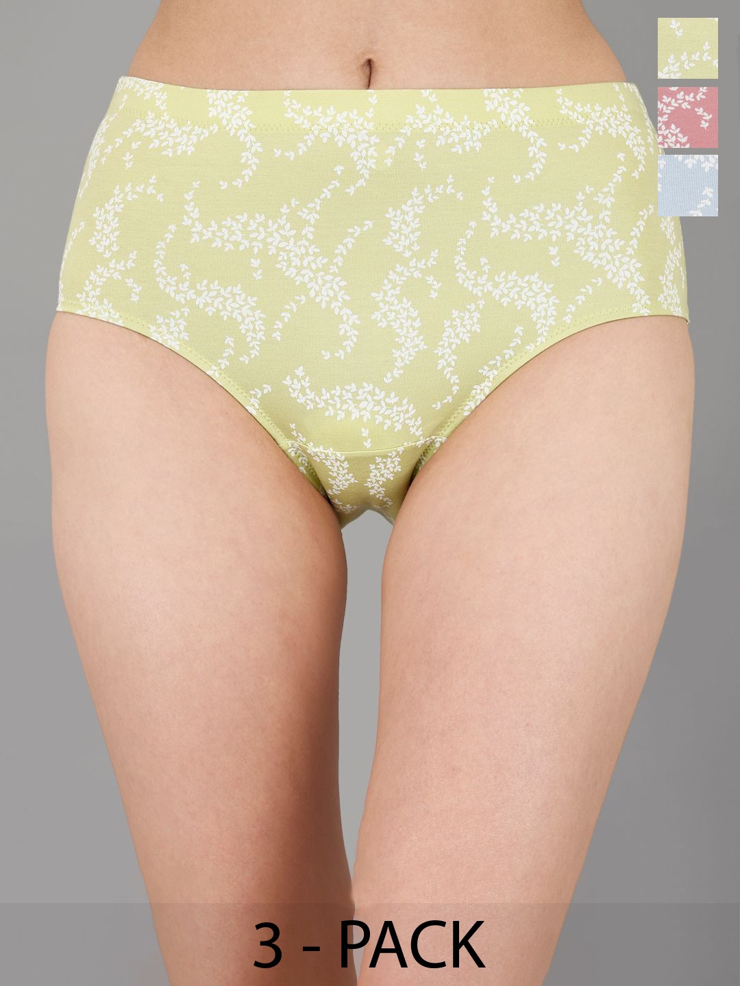 

Soie Women Pack Of 3 Printed Hipster Briefs 3HWB-32 P-3, Pink
