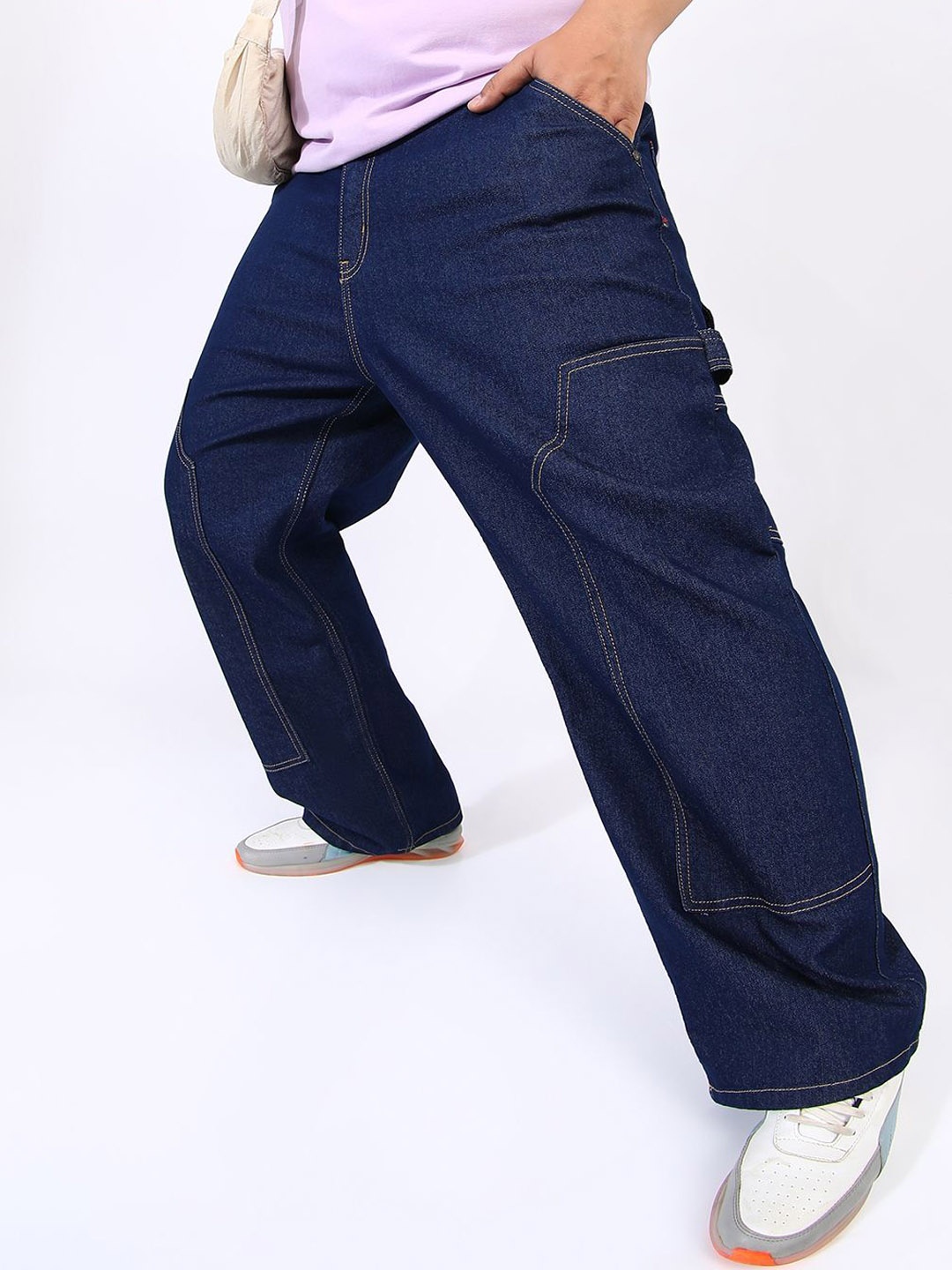 

Instafab Plus Men Plus Size Comfort Relaxed Fit Stretchable Jeans, Blue