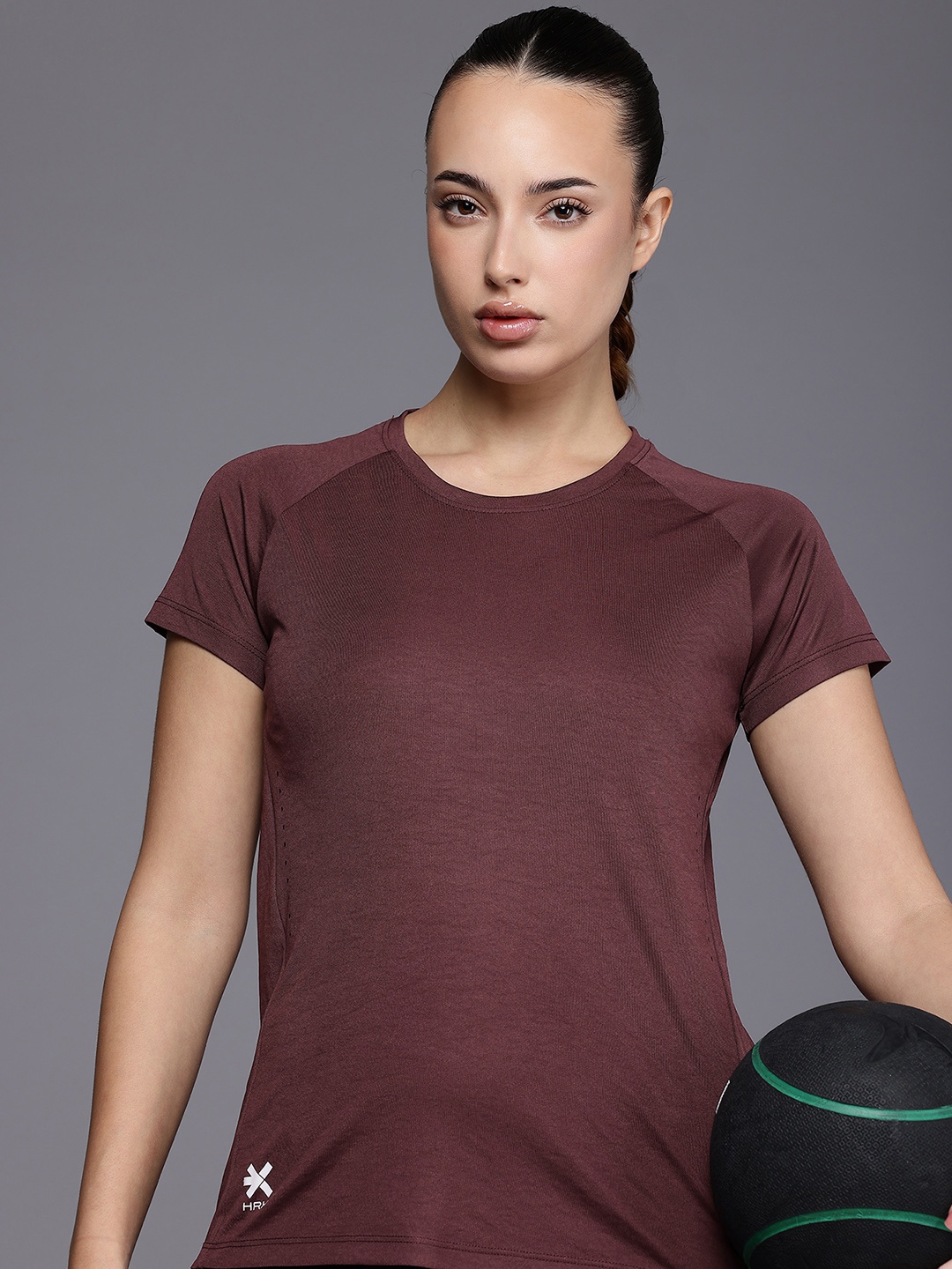 

HRX by Hrithik Roshan Performancebonded Rapid-Dry Training T-shirt, Burgundy