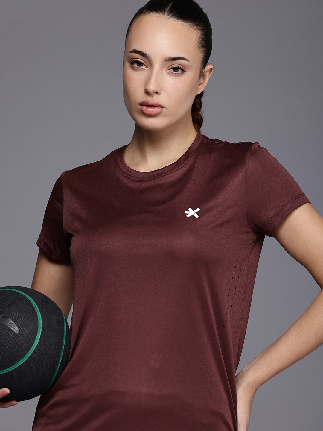 

HRX by Hrithik Roshan Performancebonded Rapid-Dry Training T-shirt, Burgundy