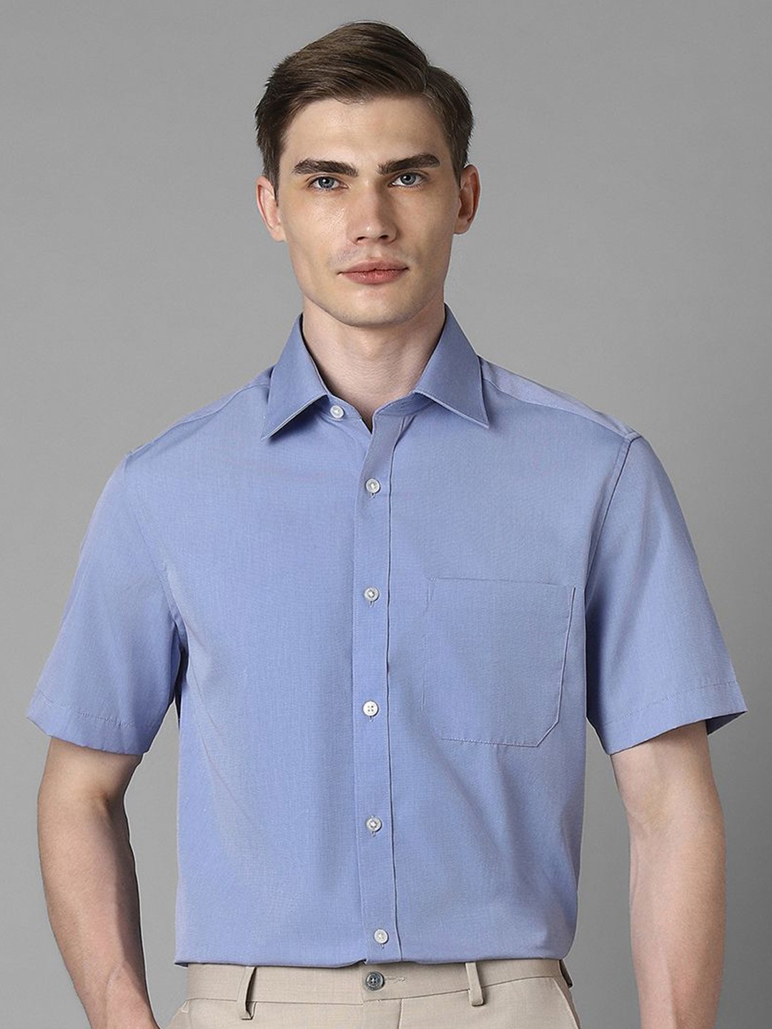 

Louis Philippe Men Pure Cotton Formal Shirt, Blue