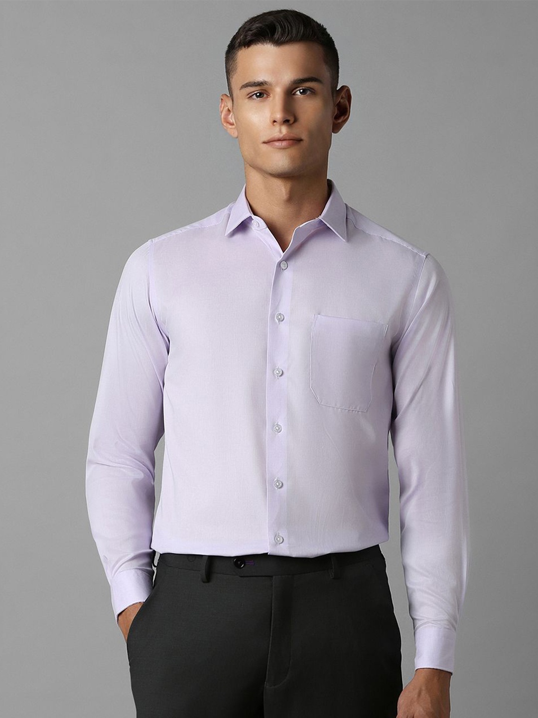 

Louis Philippe Men Slim Fit Opaque Formal Shirt, Purple