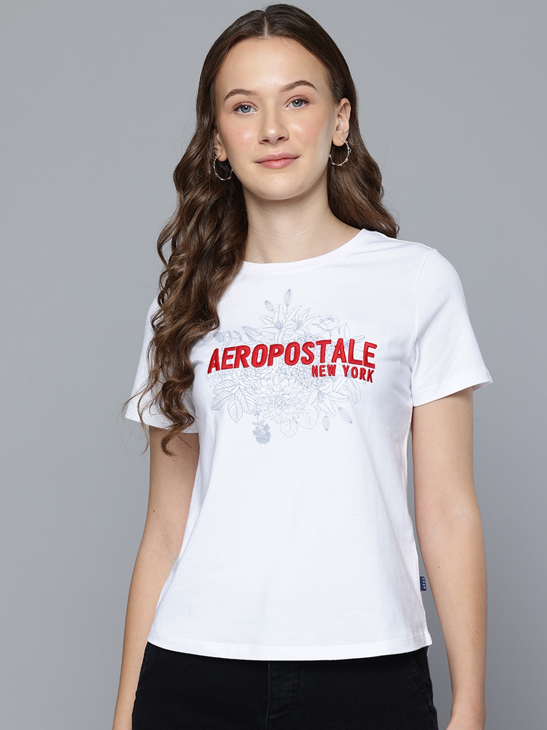 

Aeropostale Brand Logo Printed Pure Cotton T-shirt, White