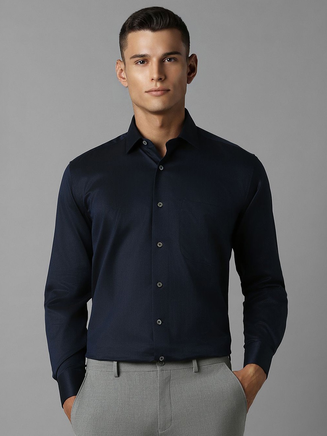 

Luxure by Louis Philippe Men Opaque Formal Shirt, Navy blue