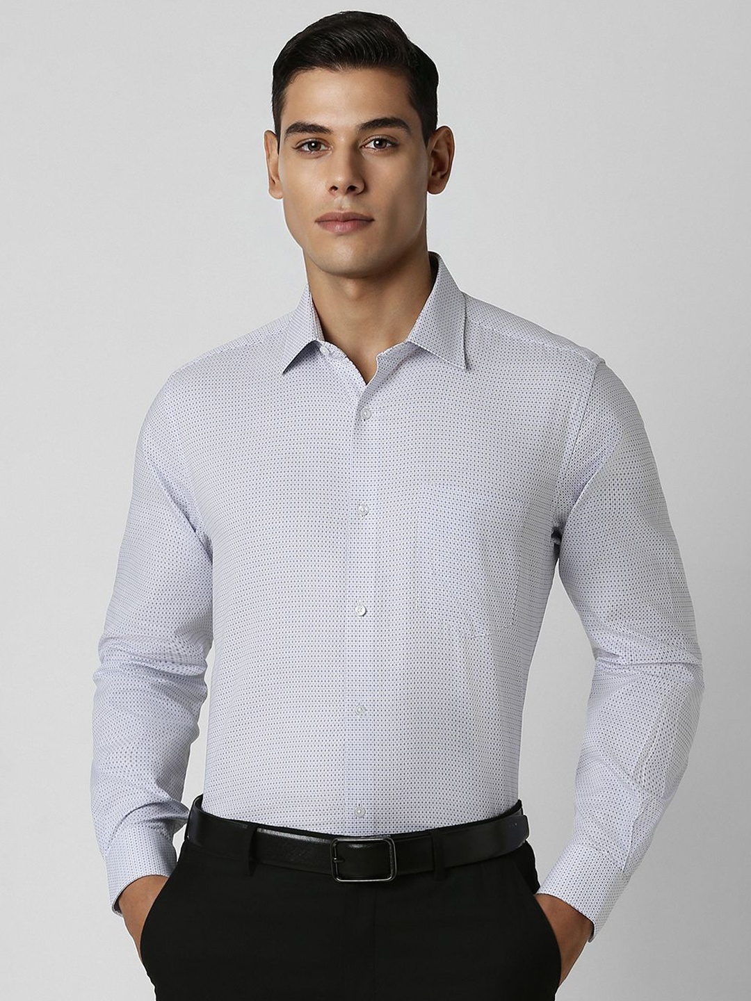 

Van Heusen Men Micro Ditsy Printed Cotton Casual Shirt, White