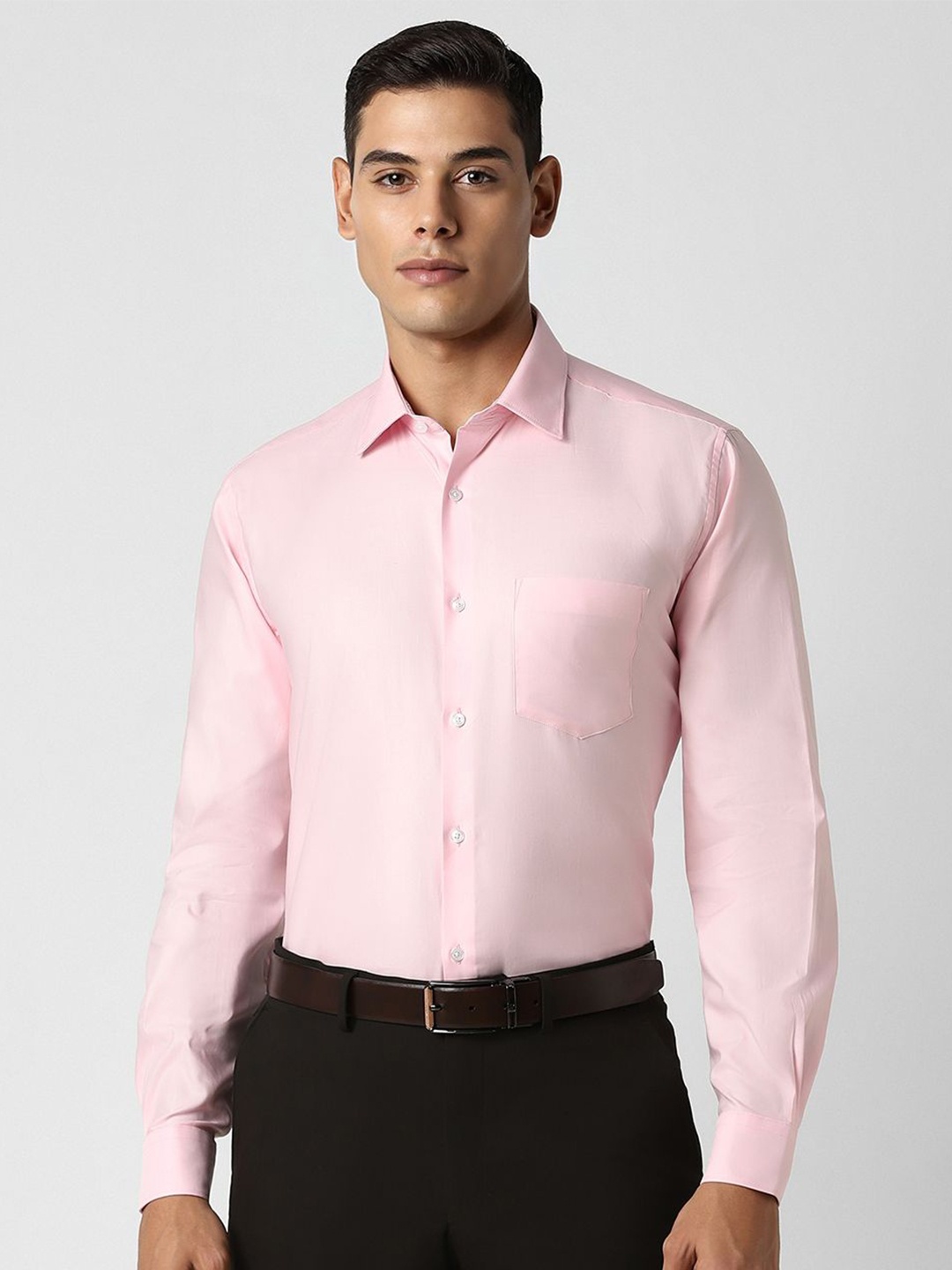 

Van Heusen Men Opaque Solid Spread Collar Party Pure Cotton Shirt, Pink