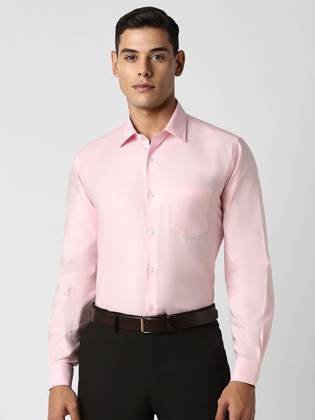 

Van Heusen Men Solid Cotton Casual Shirt, Pink