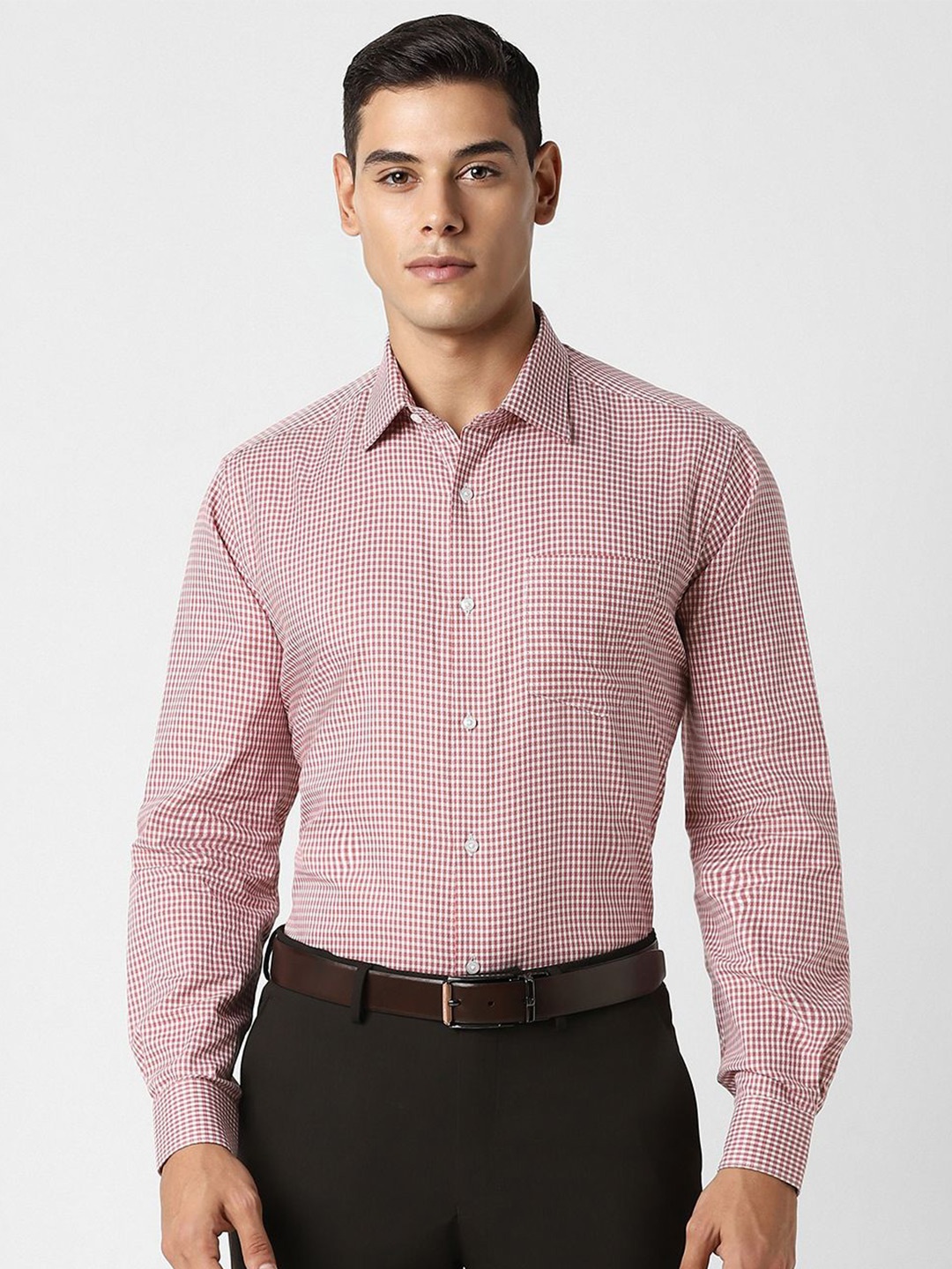 

Van Heusen Men Checked Pure Cotton Casual Shirt, Red