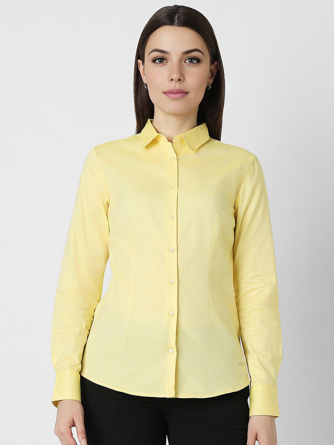 

Van Heusen Woman Women Opaque Pure Cotton Formal Shirt, Yellow