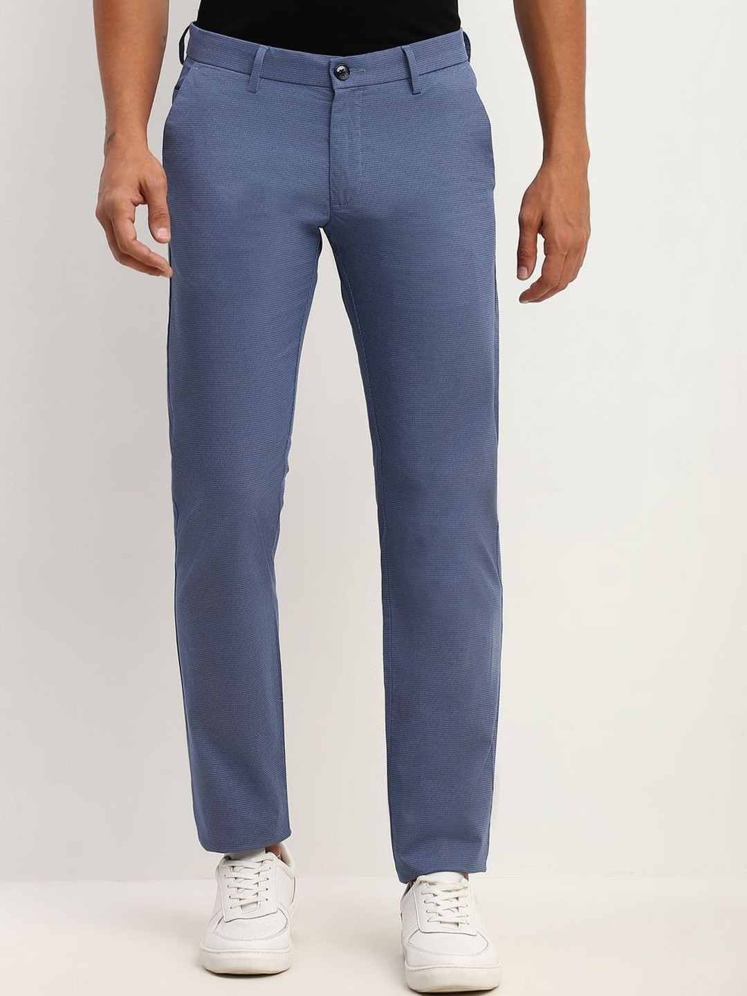 

Allen Solly Men Slim Fit Trousers, Blue