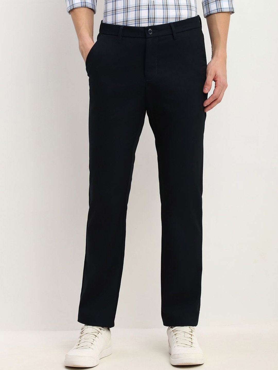 

Allen Solly Men Cotton Trousers, Navy blue