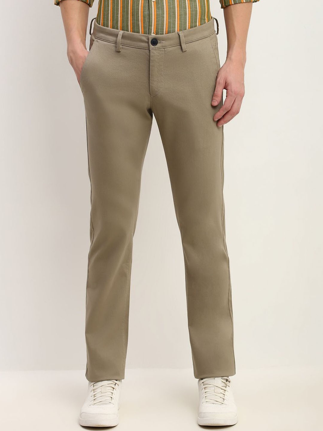 

Allen Solly Men Slim Fit Trousers, Beige