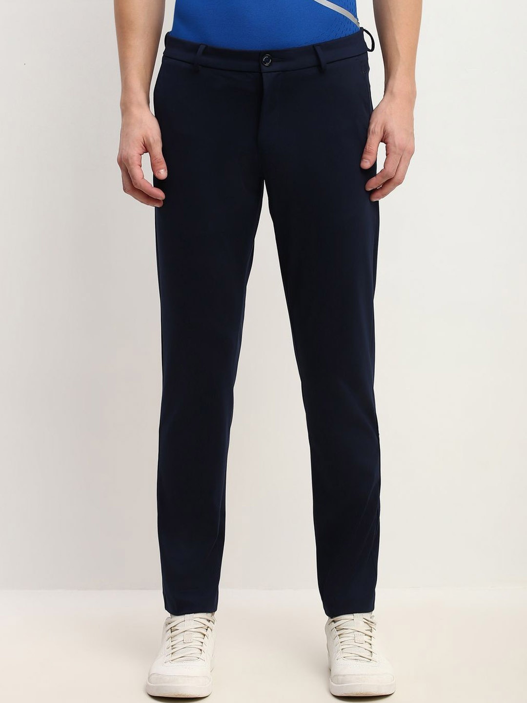 

Allen Solly Men Slim Fit Trousers, Navy blue