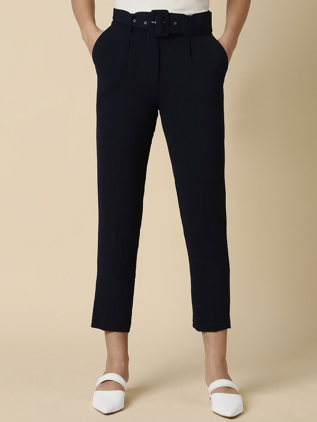 

Allen Solly Woman Women Pleated Trousers, Black