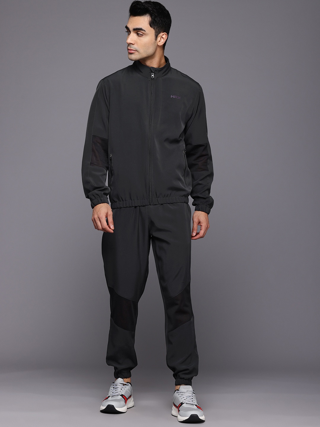 

HRX by Hrithik Roshan Men Rapid-Dry Running Tracksuit, Charcoal