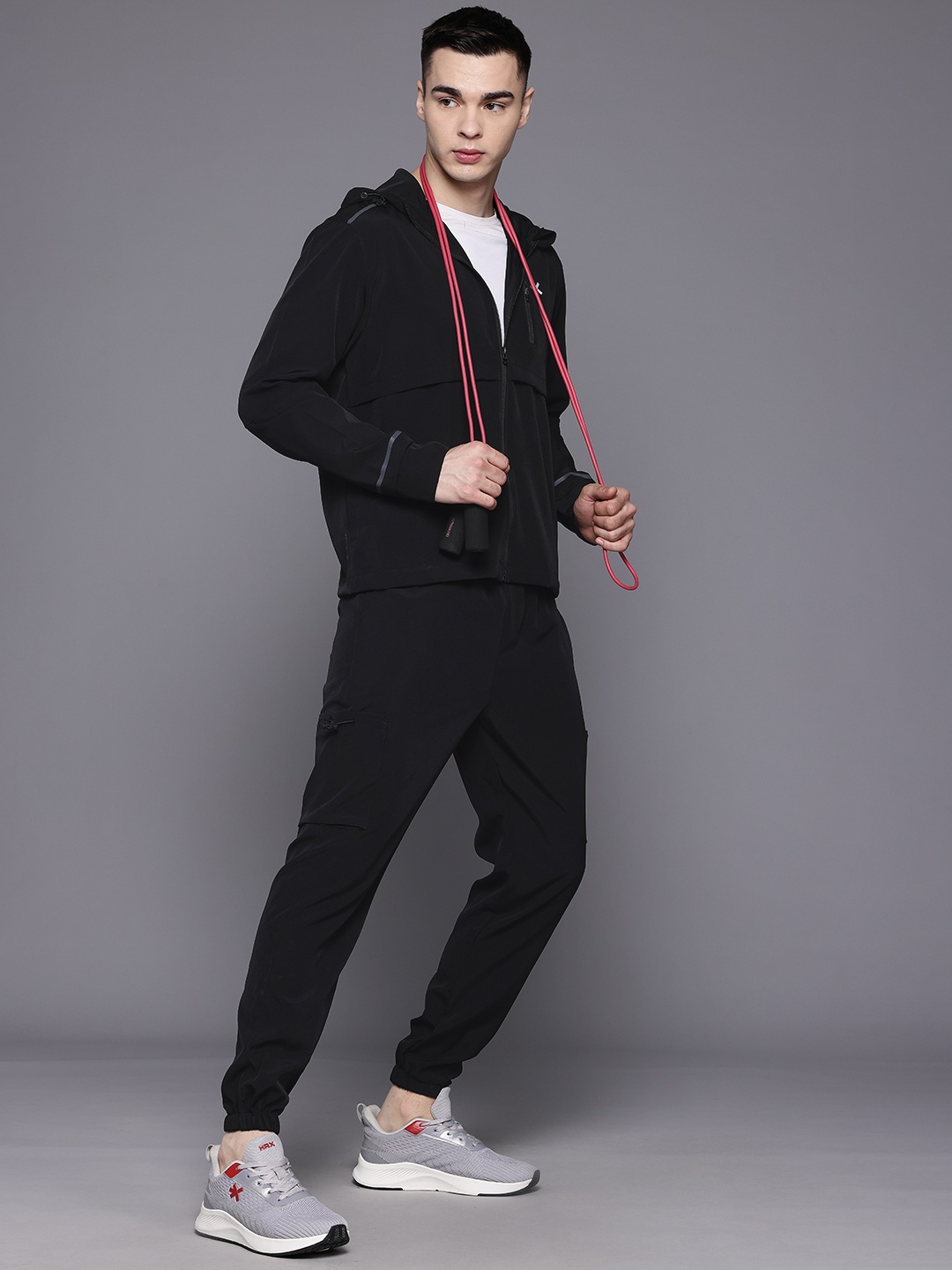 

HRX by Hrithik Roshan Men Rapid-Dry Training Tracksuit, Black