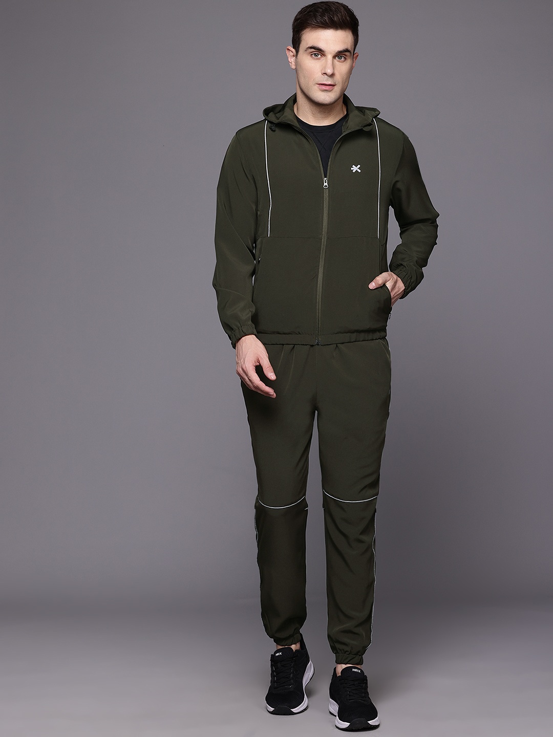 

HRX by Hrithik Roshan Rapid Dry Training Track suits, Olive