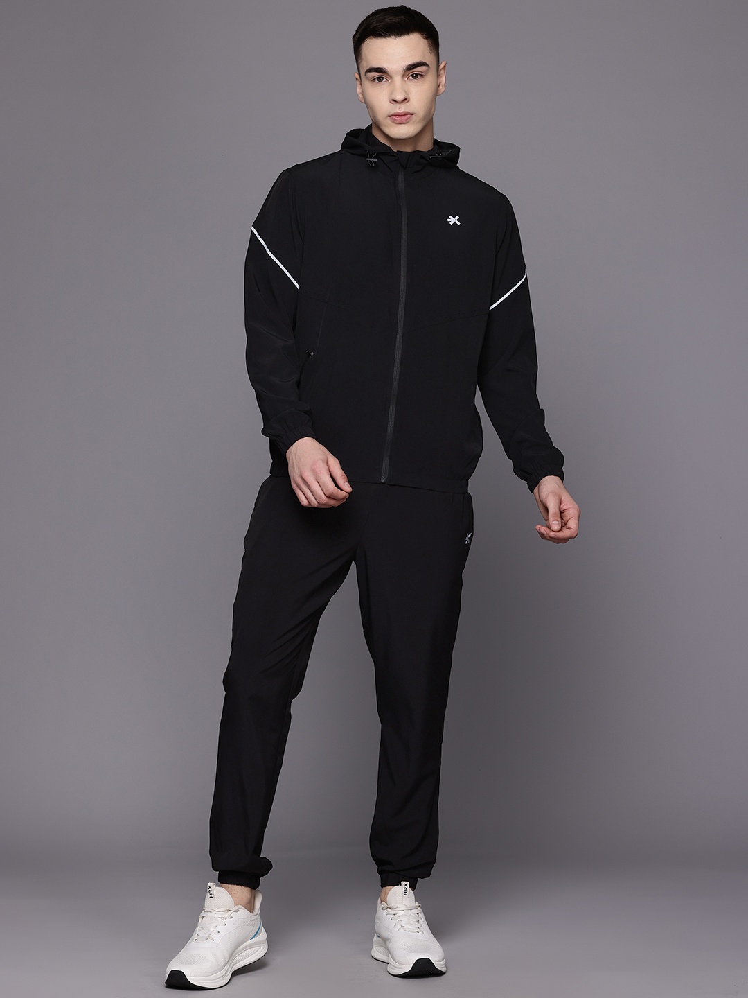 

HRX by Hrithik Roshan Hooded Training Track Suit, Black