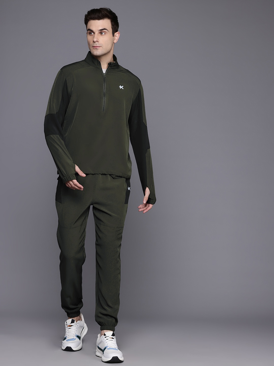 

HRX by Hrithik Roshan Rapid-Dry Training Tracksuit, Olive