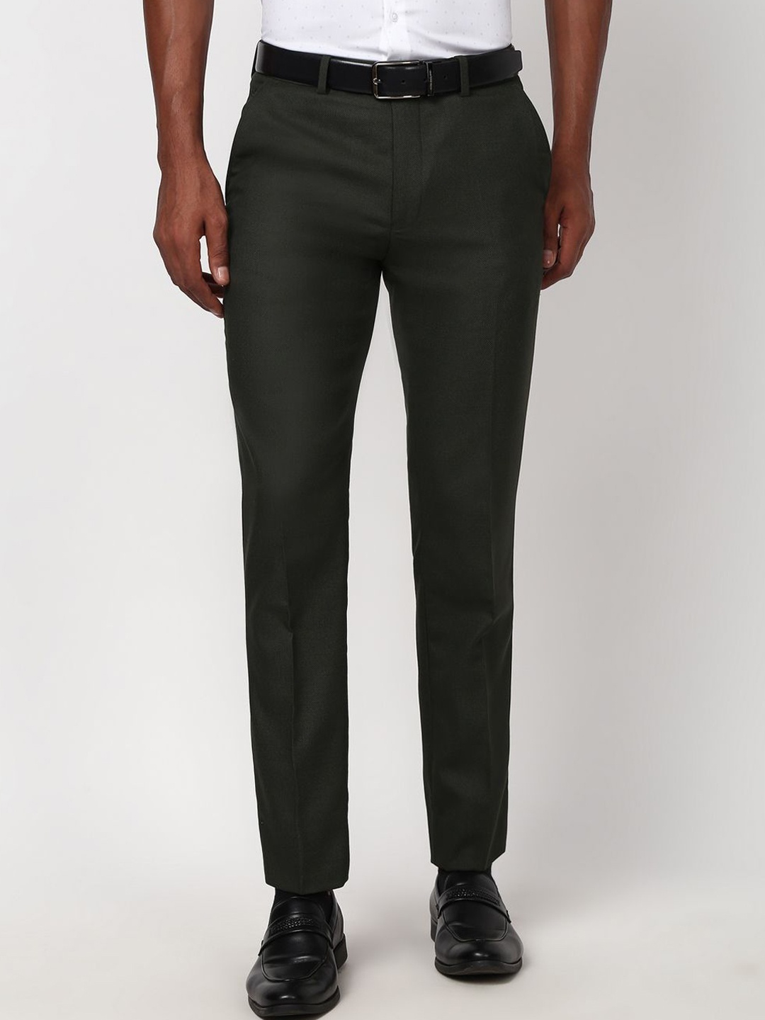 

Peter England Men Slim Fit Trousers, Olive