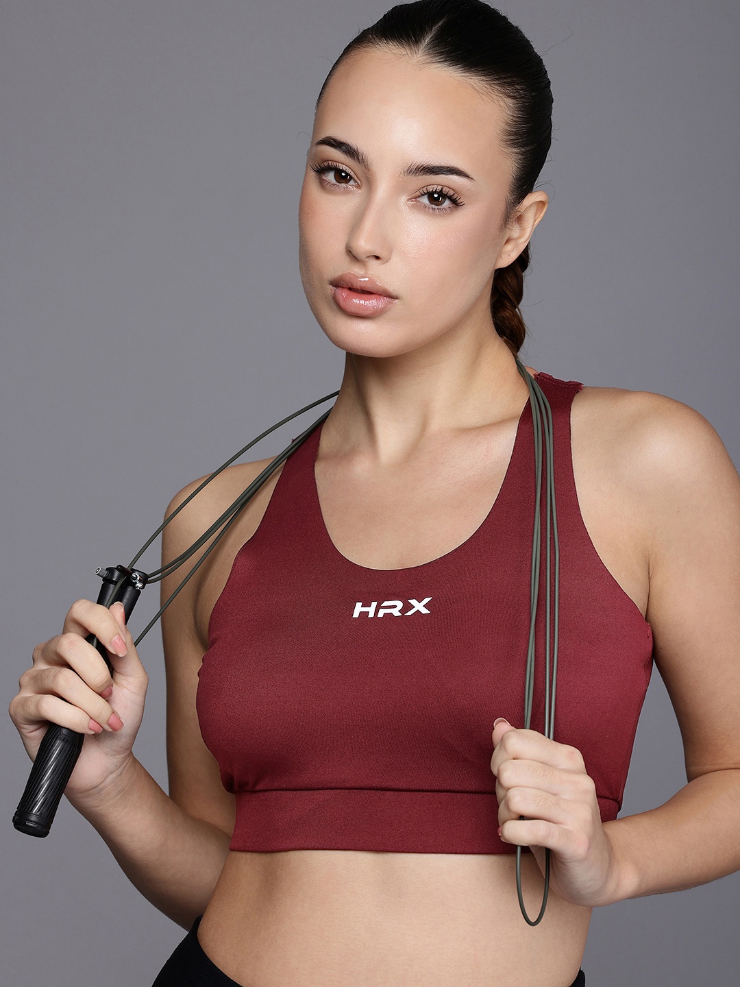 

HRX by Hrithik Roshan PERFORMANCEBONDED Rapid-Dry Training or Gym Bra AW24_W_BA_KT7909_03, Maroon