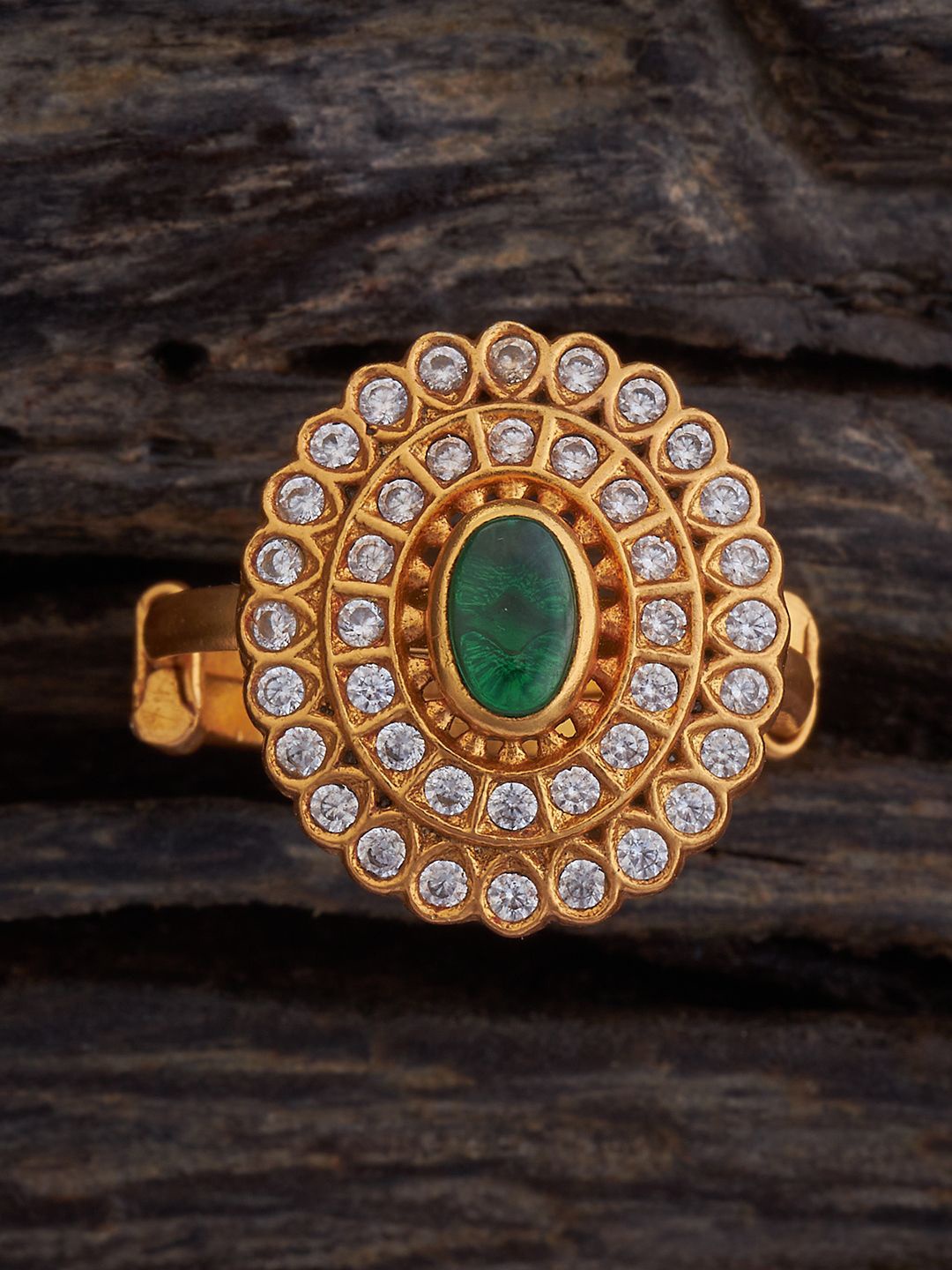 

Kushal's Fashion Jewellery 92.5 Pure Silver Gold Plated Finger Ring