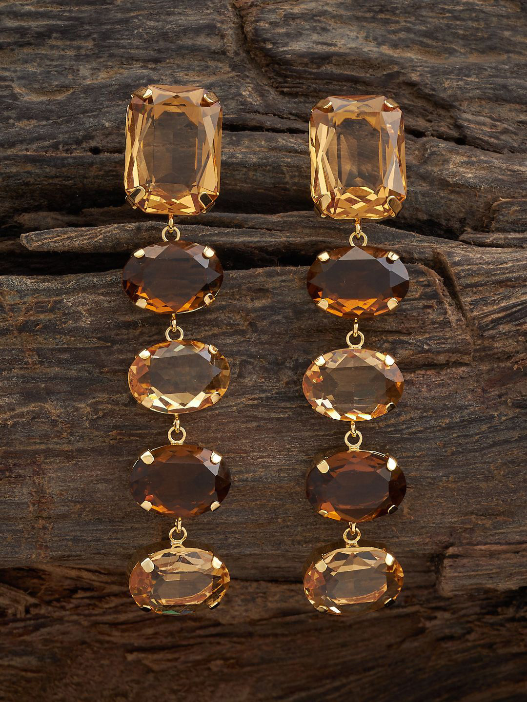 

Kushal's Fashion Jewellery Gold Plated Cubic Zirconia Drop Earrings