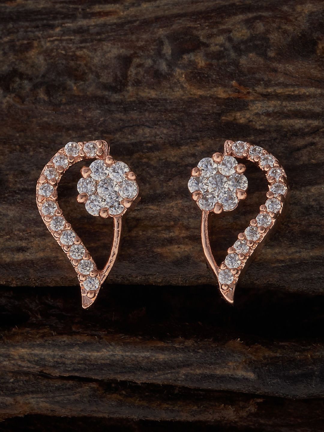 

Kushal's Fashion Jewellery Rose Gold Plated Cubic Zirconia Classic Stud Earrings